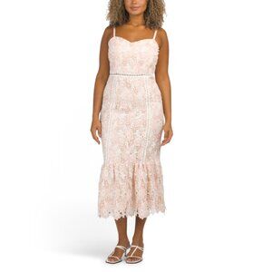 AROSE Pink Jenna Midi Dress
